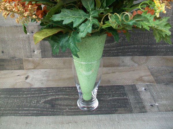 Orange Red Multicolor Cemetery Cone Floral Arrangment For Gravesite