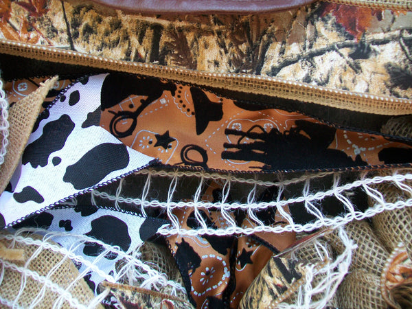 Western Cowboy Rodeo Large Burlap All Occasion Country Front Door Wreath