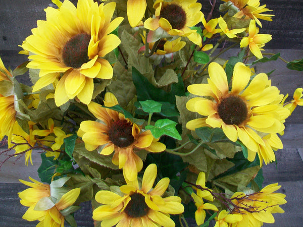 Sunflower Cemetery Cone Graveyard Gravesite Floral Arrangement